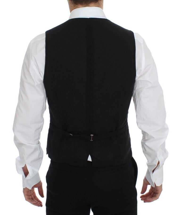 Dolce & Gabbana Black Wool Formal Dress Vest Gilet Jacket - Whispers Of Wisdom Clothing