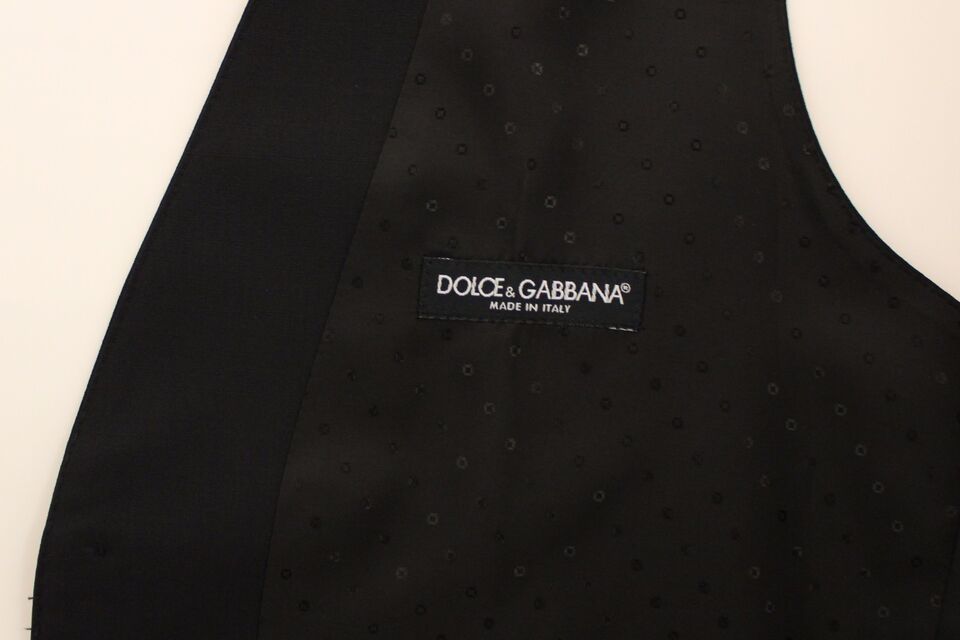 Dolce & Gabbana Black Wool Silk Stretch Dress Vest Blazer - Whispers Of Wisdom Clothing