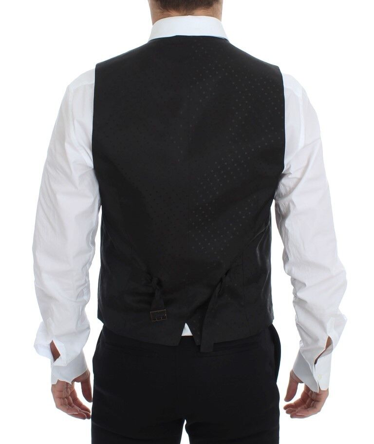 Dolce & Gabbana Black Wool Silk Stretch Dress Vest Blazer - Whispers Of Wisdom Clothing