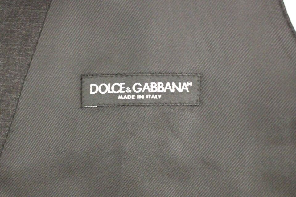 Dolce & Gabbana Gray Slim Fit Button Front Dress Formal Vest - Whispers Of Wisdom Clothing