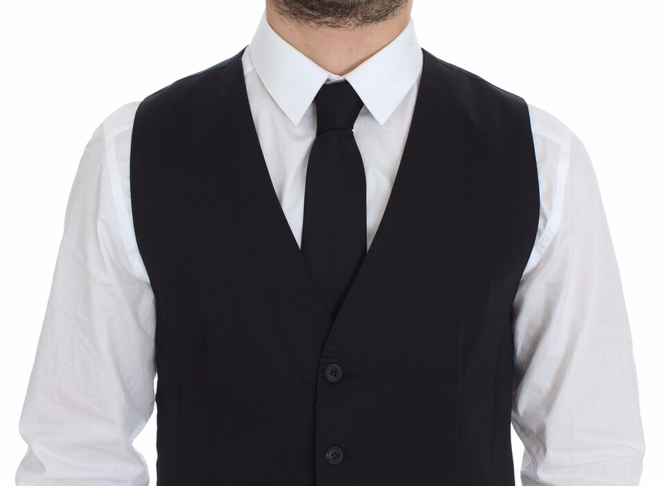 Dolce & Gabbana Blue Cotton Stretch Dress Vest Blazer - Whispers Of Wisdom Clothing