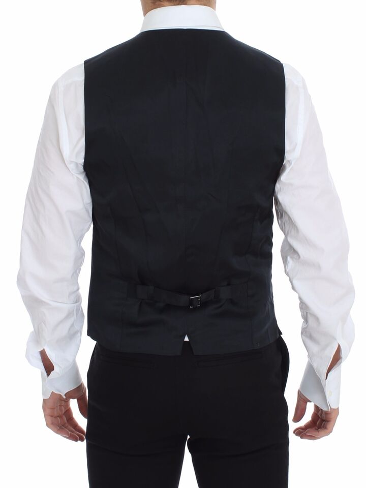 Dolce & Gabbana Blue Cotton Stretch Dress Vest Blazer - Whispers Of Wisdom Clothing