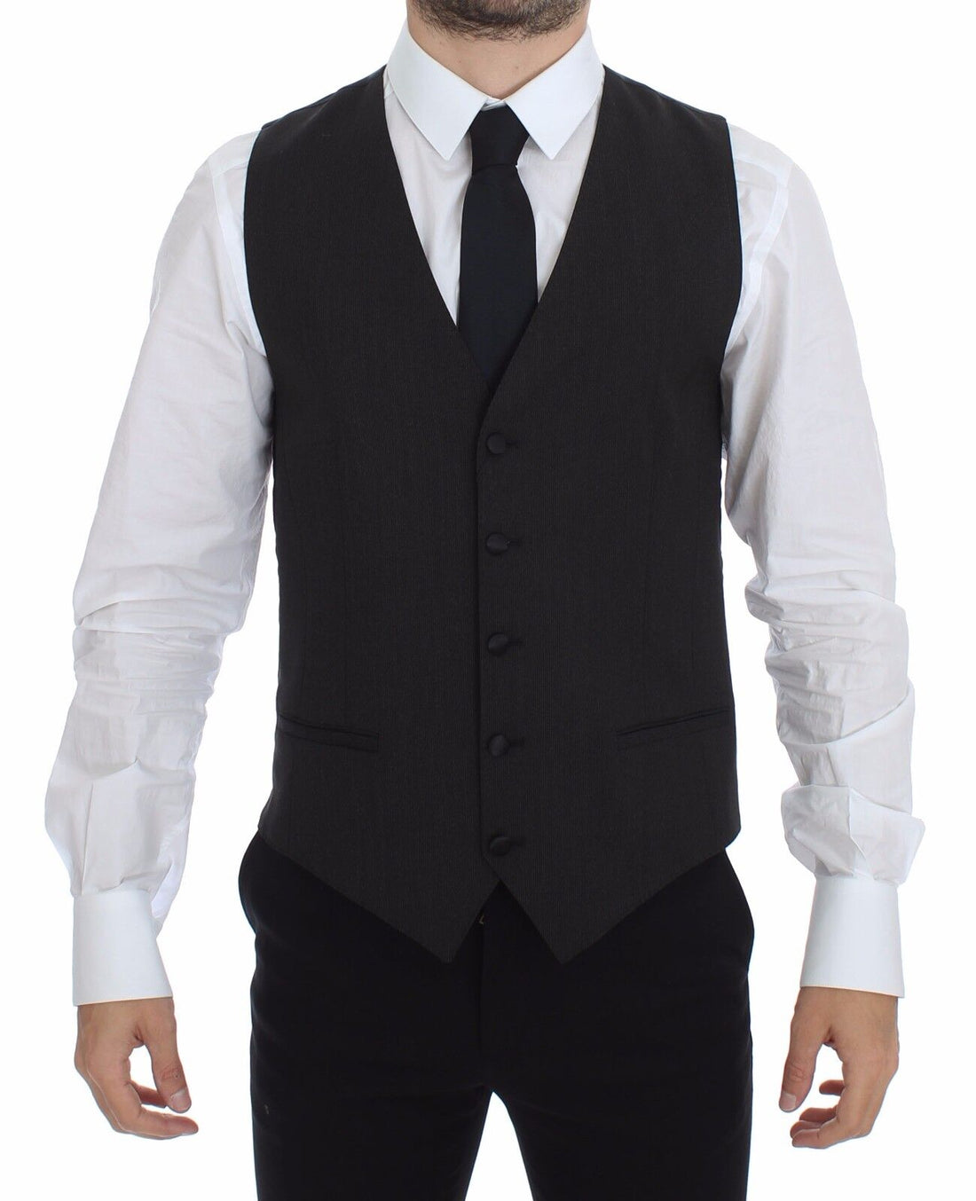Dolce & Gabbana Gray Wool Stretch Dress Vest Blazer - Whispers Of Wisdom Clothing