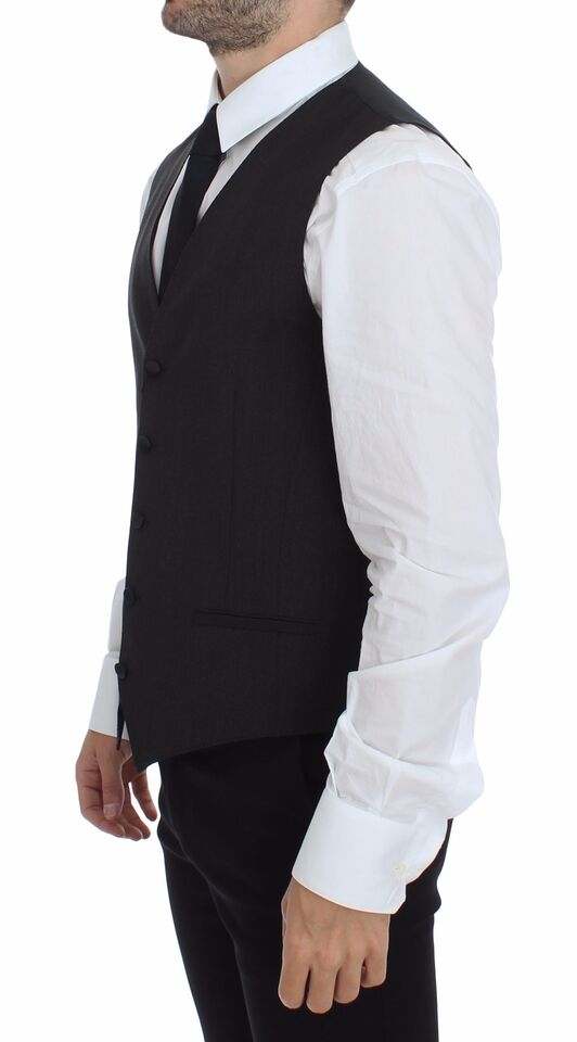 Dolce & Gabbana Gray Wool Stretch Dress Vest Jacket Blazer - Whispers Of Wisdom Clothing