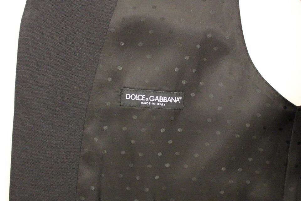 Dolce & Gabbana Black Wool Silk Stretch Dress Vest Blazer - Whispers Of Wisdom Clothing