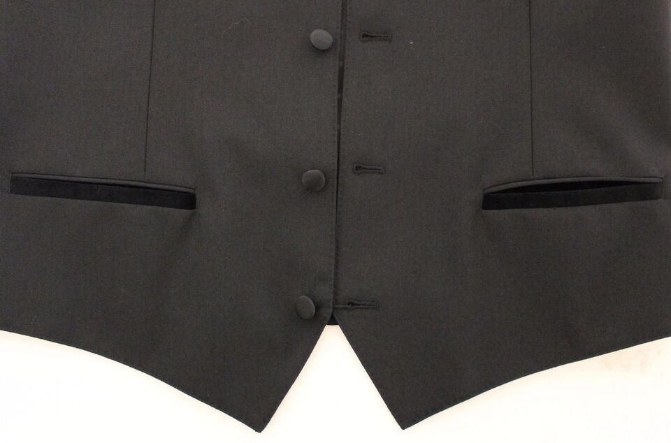 Dolce & Gabbana Black Wool Silk Stretch Dress Vest Blazer - Whispers Of Wisdom Clothing