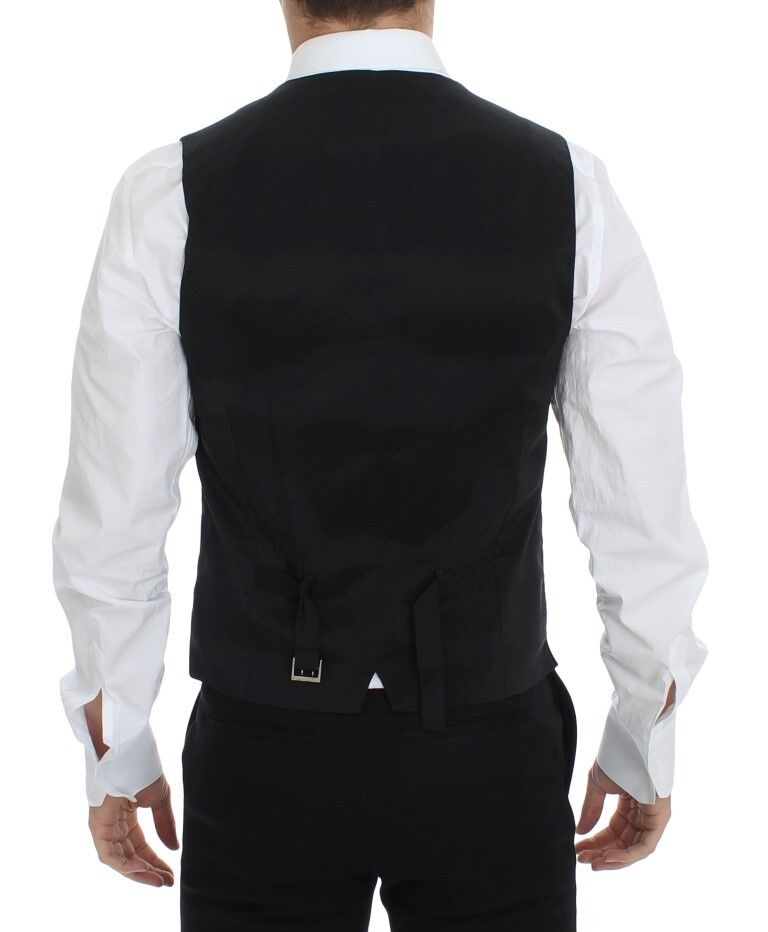 Dolce & Gabbana Black Wool Silk Stretch Dress Vest Blazer - Whispers Of Wisdom Clothing
