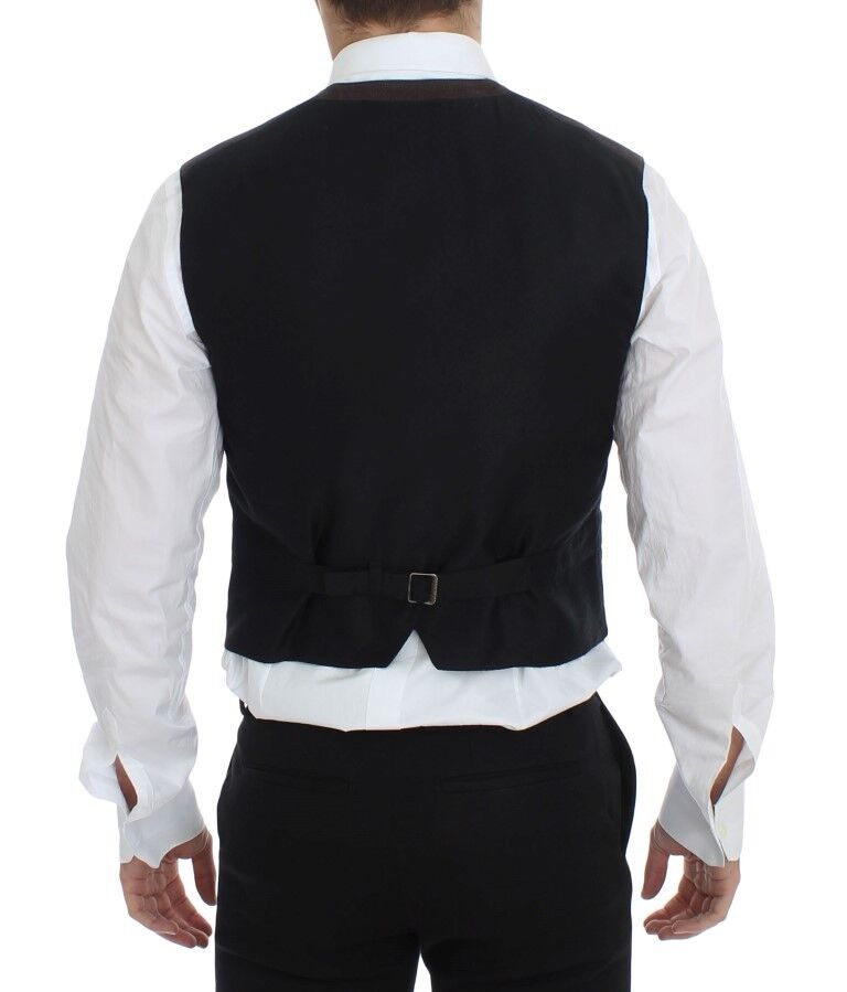 Dolce & Gabbana Brown Cotton Blend Dress Vest Gilet - Whispers Of Wisdom Clothing