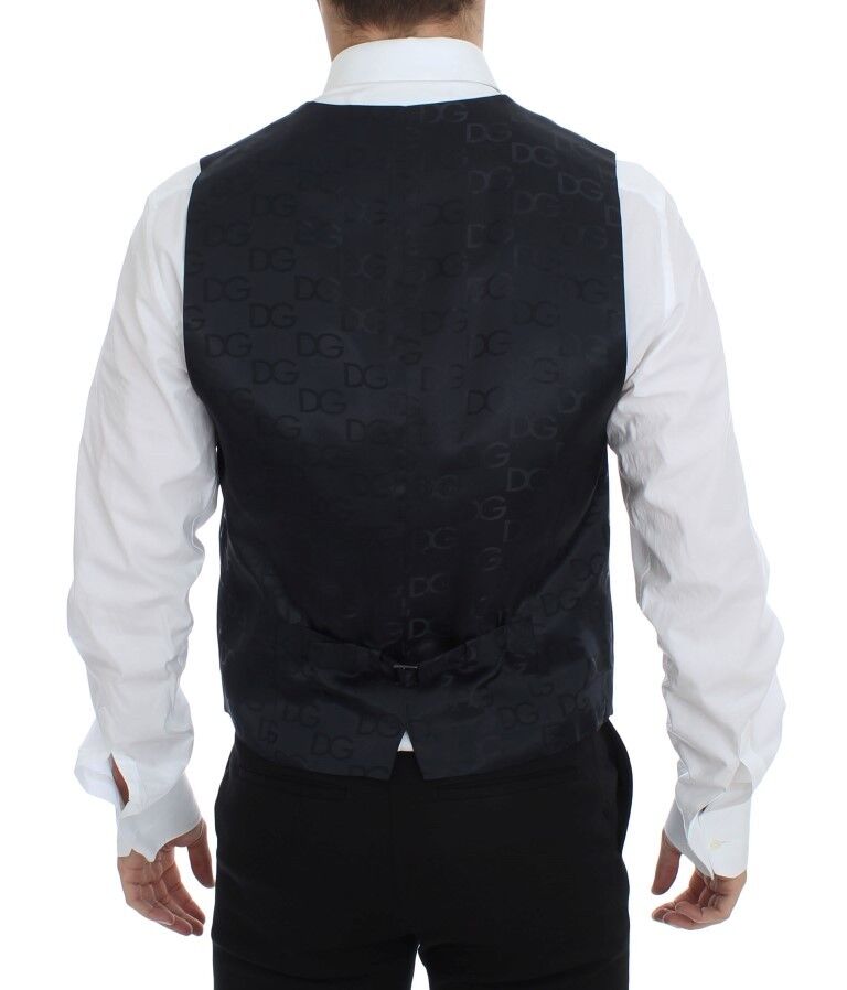 Dolce & Gabbana Blue Cotton Stretch Dress Vest Blazer - Whispers Of Wisdom Clothing