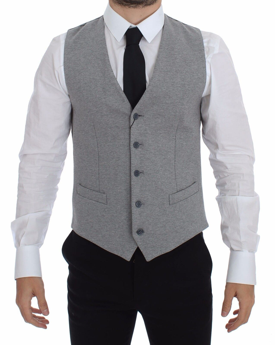 Dolce & Gabbana Gray Cotton Stretch Dress Vest Blazer - Whispers Of Wisdom Clothing