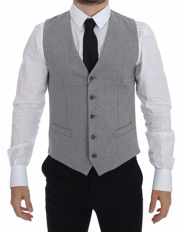 Dolce & Gabbana Gray Cotton Stretch Dress Vest Blazer - Whispers Of Wisdom Clothing