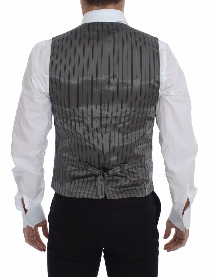 Dolce & Gabbana Gray Cotton Stretch Dress Vest Blazer - Whispers Of Wisdom Clothing