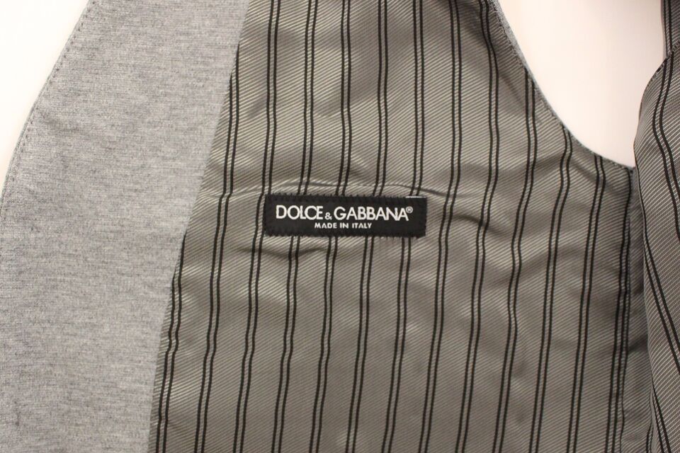 Dolce & Gabbana Gray Cotton Stretch Dress Vest Blazer - Whispers Of Wisdom Clothing