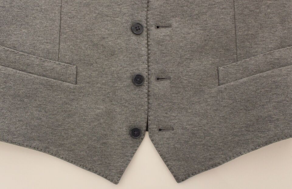 Dolce & Gabbana Gray Cotton Stretch Dress Vest Blazer - Whispers Of Wisdom Clothing