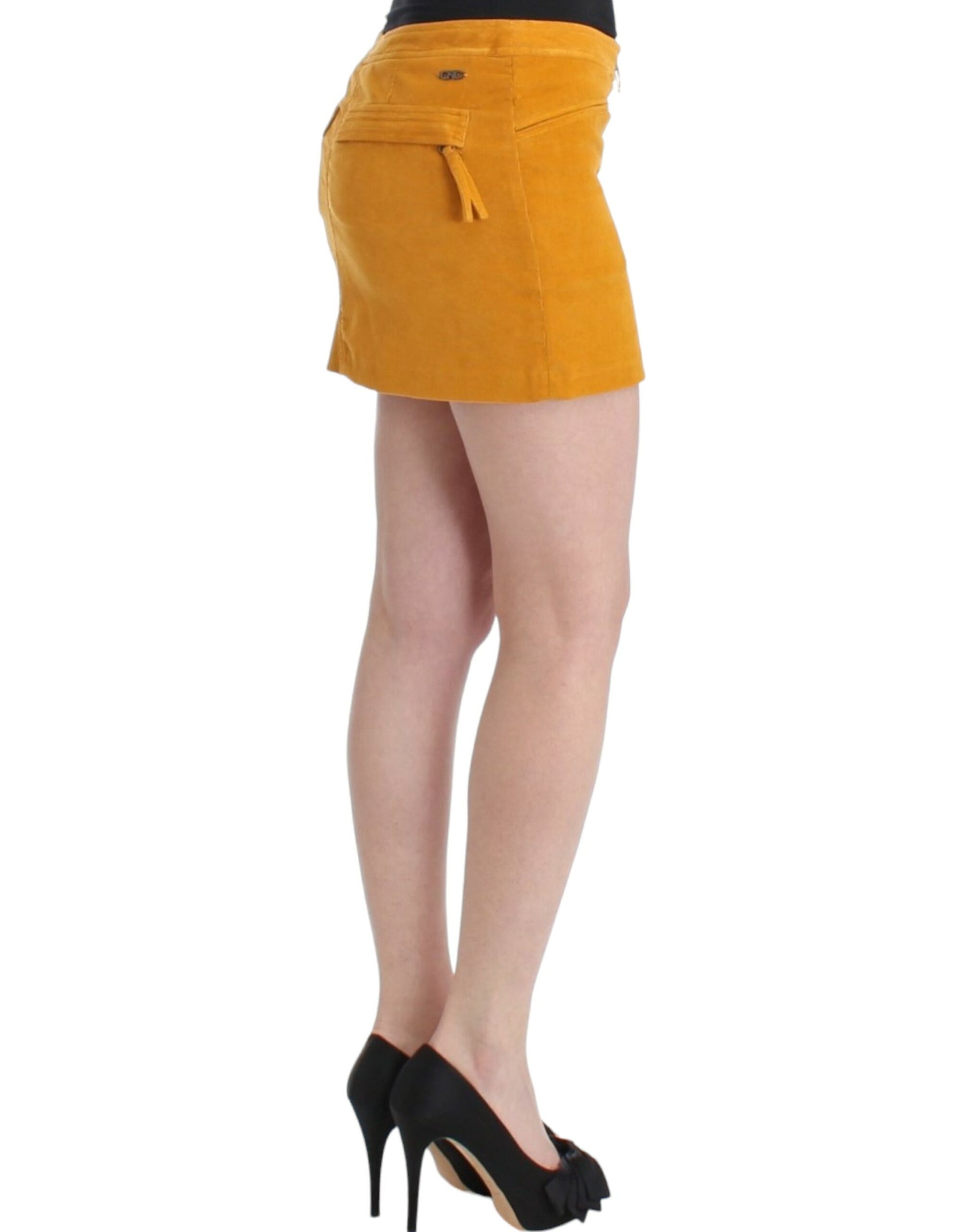 Costume National Yellow corduroy mini skirt - Whispers Of Wisdom Clothing
