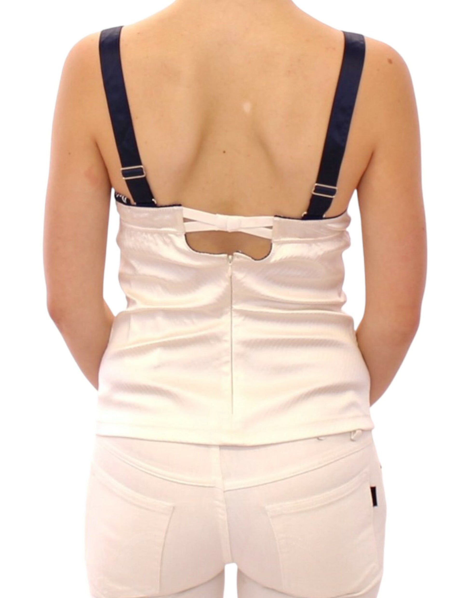 Dolce & Gabbana White sailor motive tank top - Whispers Of Wisdom Clothing