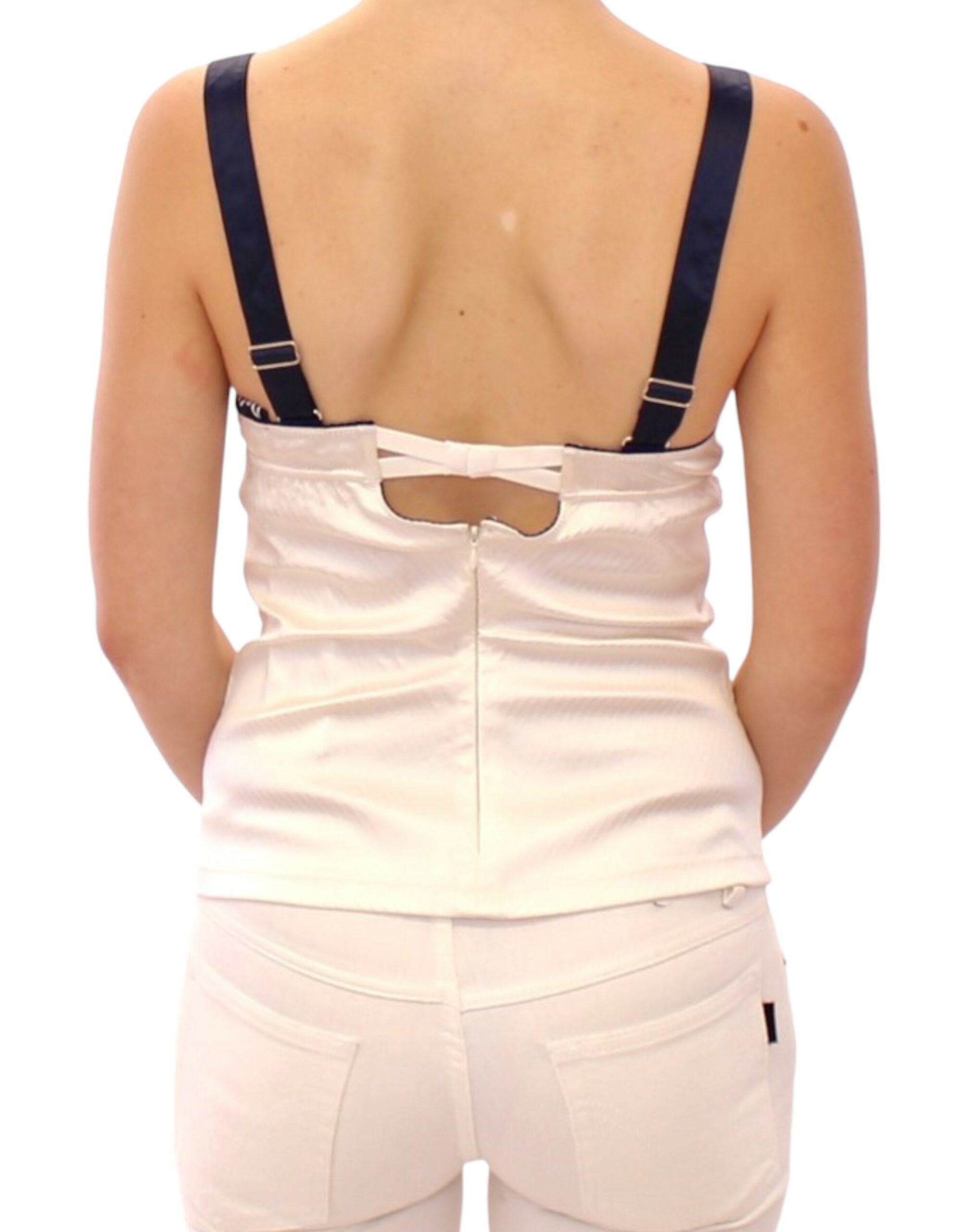 Dolce & Gabbana White sailor motive tank top - Whispers Of Wisdom Clothing