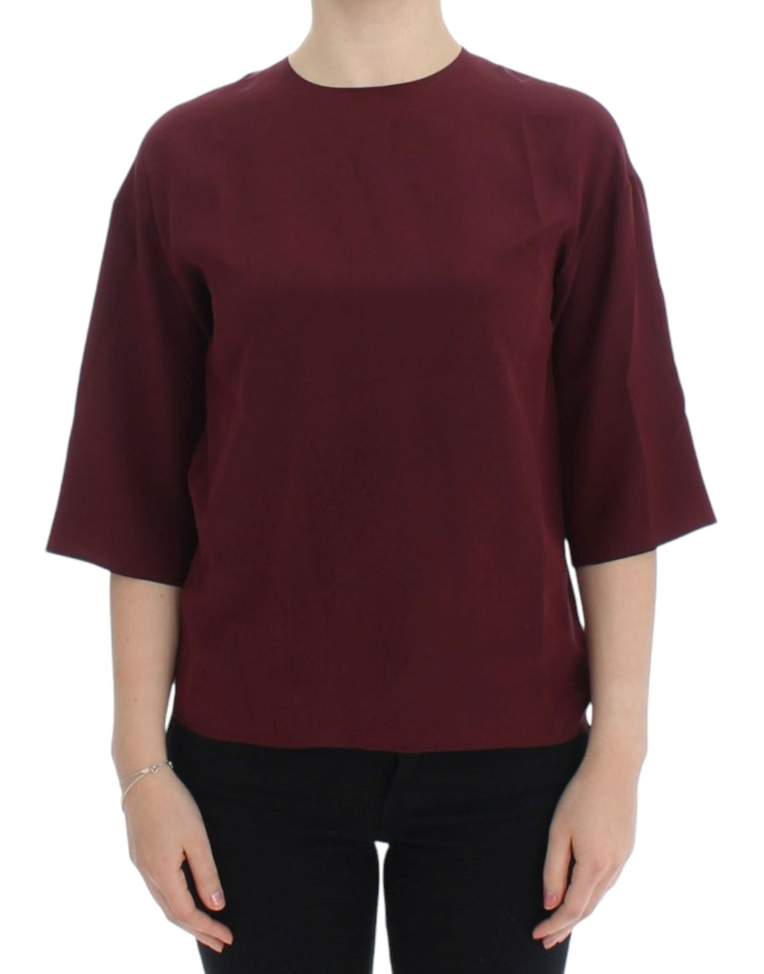 Dolce & Gabbana Red 3/4 sleeve silk blouse - Whispers Of Wisdom Clothing