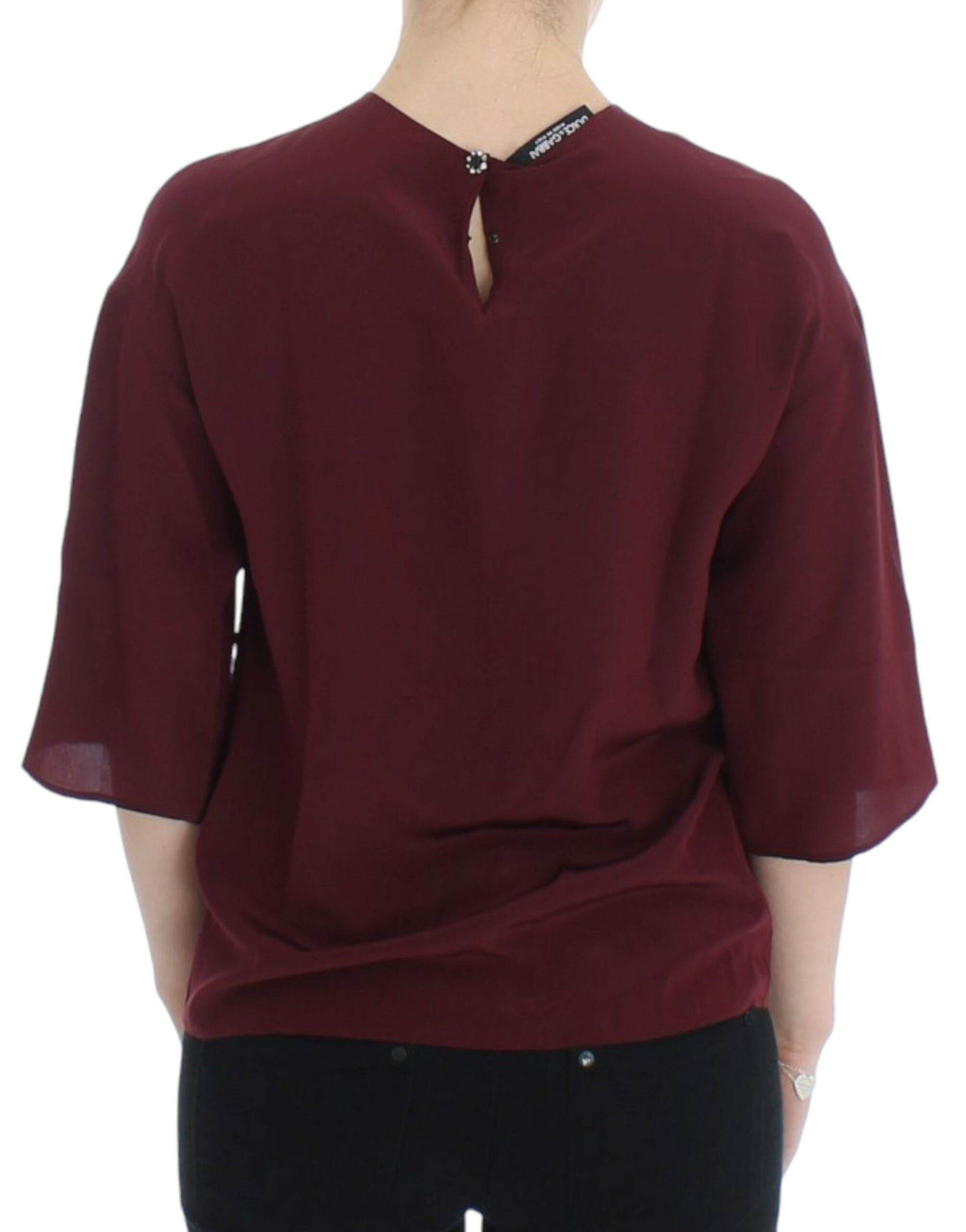 Dolce & Gabbana Red 3/4 sleeve silk blouse - Whispers Of Wisdom Clothing