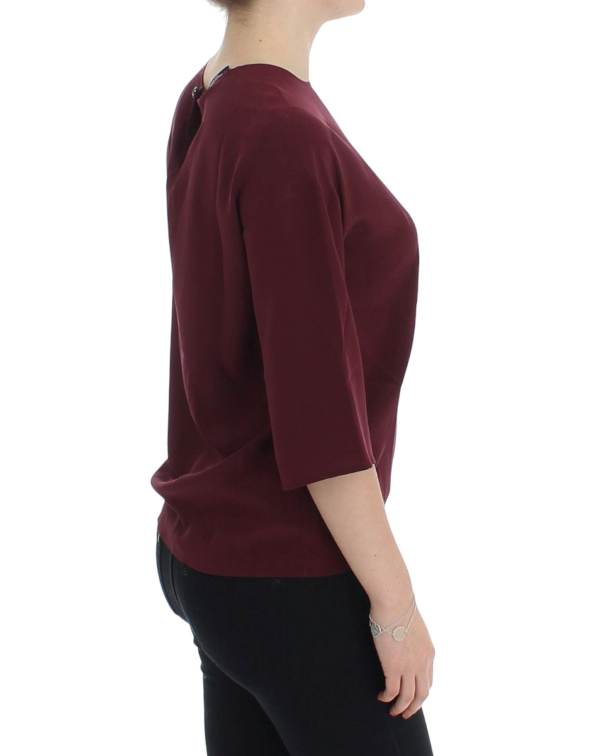Dolce & Gabbana Red 3/4 sleeve silk blouse - Whispers Of Wisdom Clothing