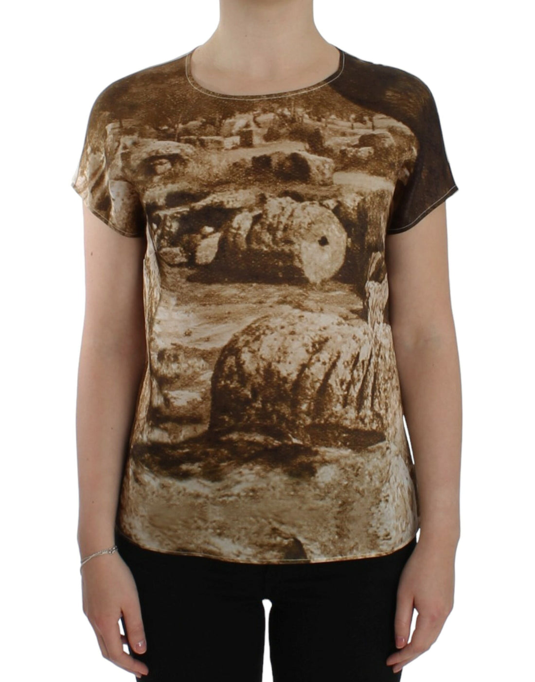 Dolce & Gabbana Brown Taormina silk blouse - Whispers Of Wisdom Clothing