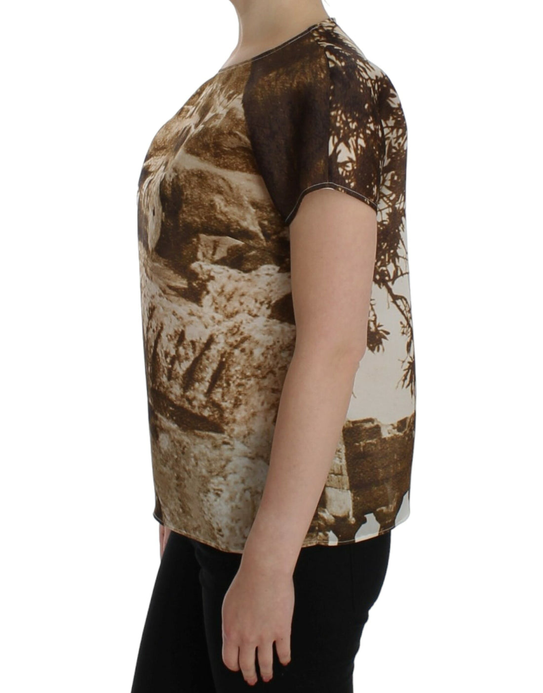 Dolce & Gabbana Brown Taormina silk blouse - Whispers Of Wisdom Clothing