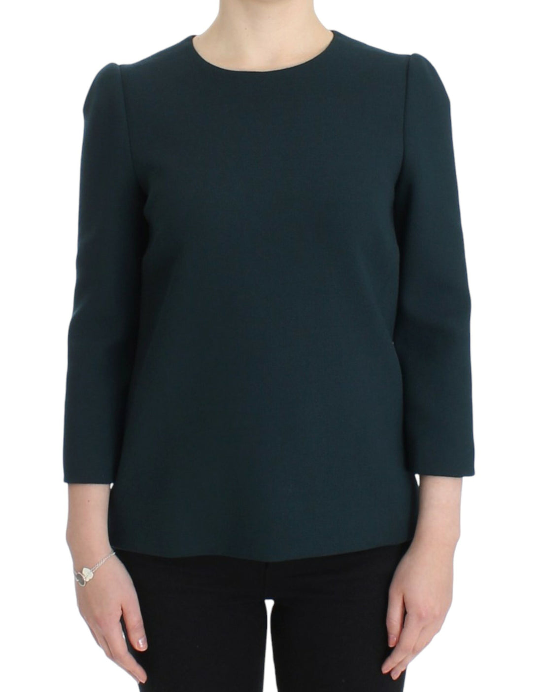Dolce & Gabbana Green 3/4 sleeve wool blouse - Whispers Of Wisdom Clothing
