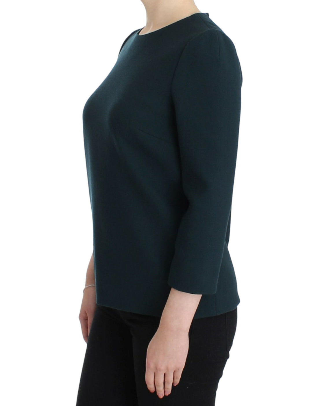 Dolce & Gabbana Green 3/4 sleeve wool blouse - Whispers Of Wisdom Clothing