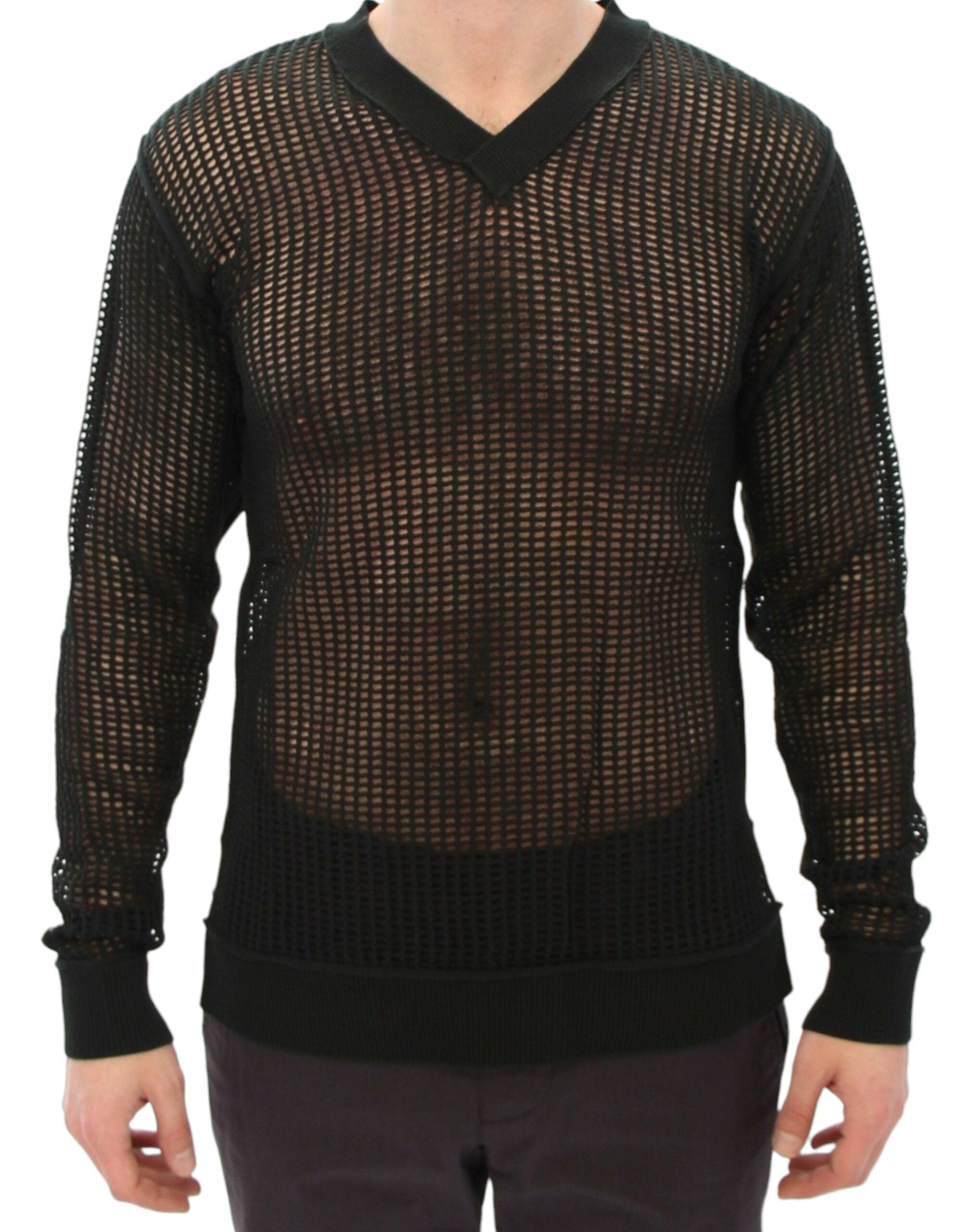 Dolce & Gabbana Dark Green Runway Netz Pullover Netted Sweater - Whispers Of Wisdom Clothing