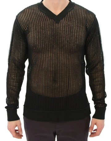 Dolce & Gabbana Dark Green Runway Netz Pullover Netted Sweater - Whispers Of Wisdom Clothing