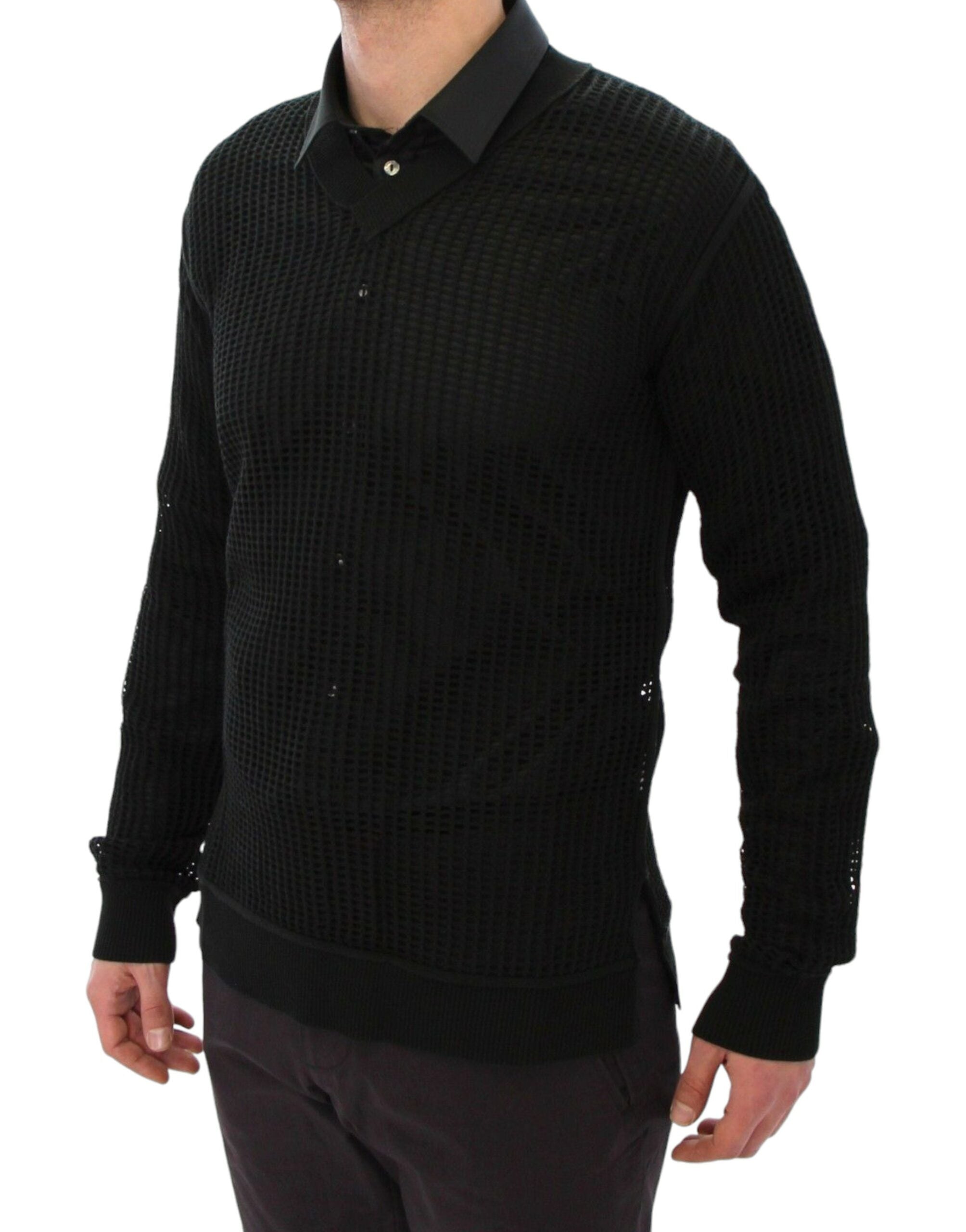 Dolce & Gabbana Dark Green Runway Netz Pullover Netted Sweater - Whispers Of Wisdom Clothing