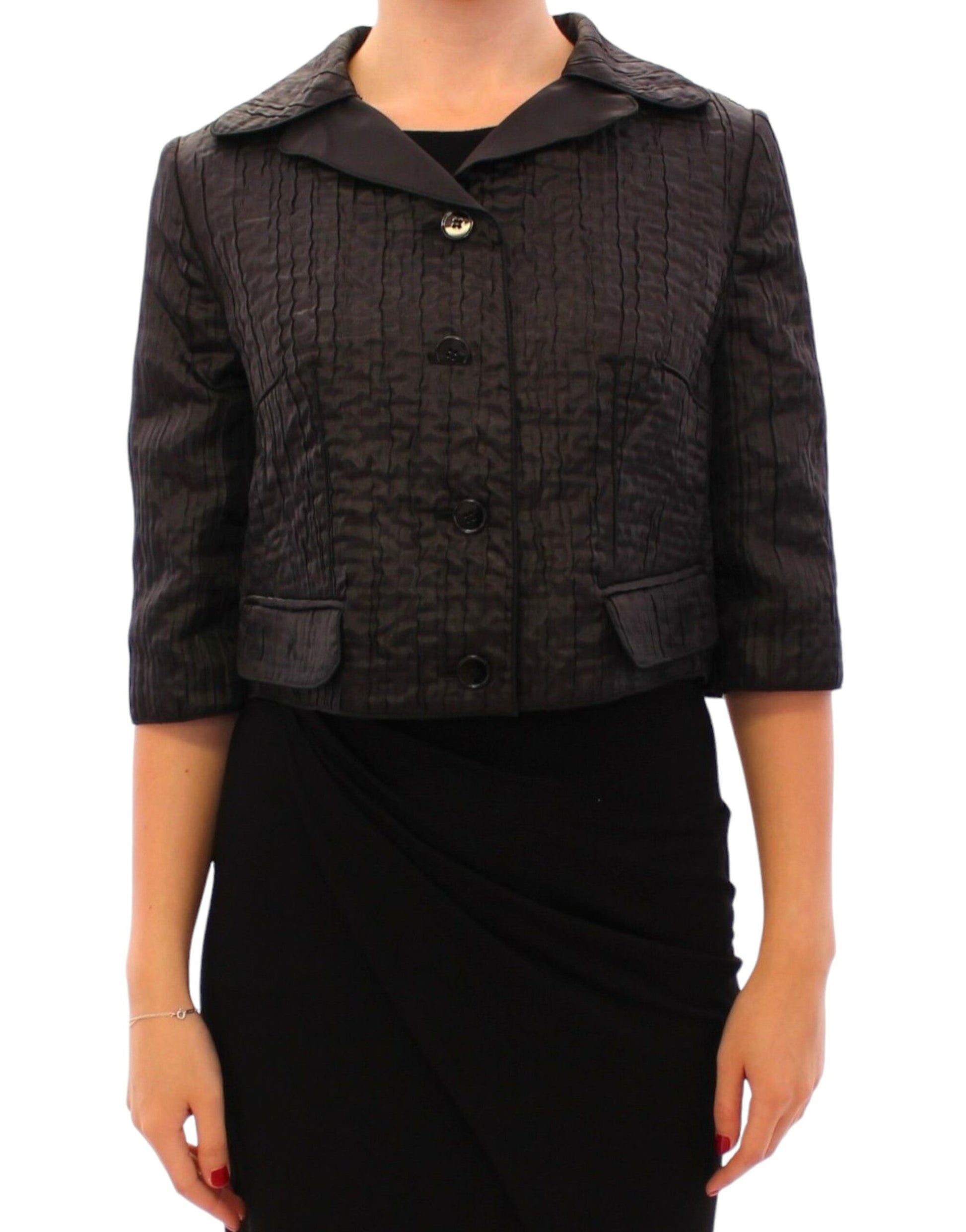 Dolce & Gabbana Black Short Bolero Shrug Jacket Coat - Whispers Of Wisdom Clothing