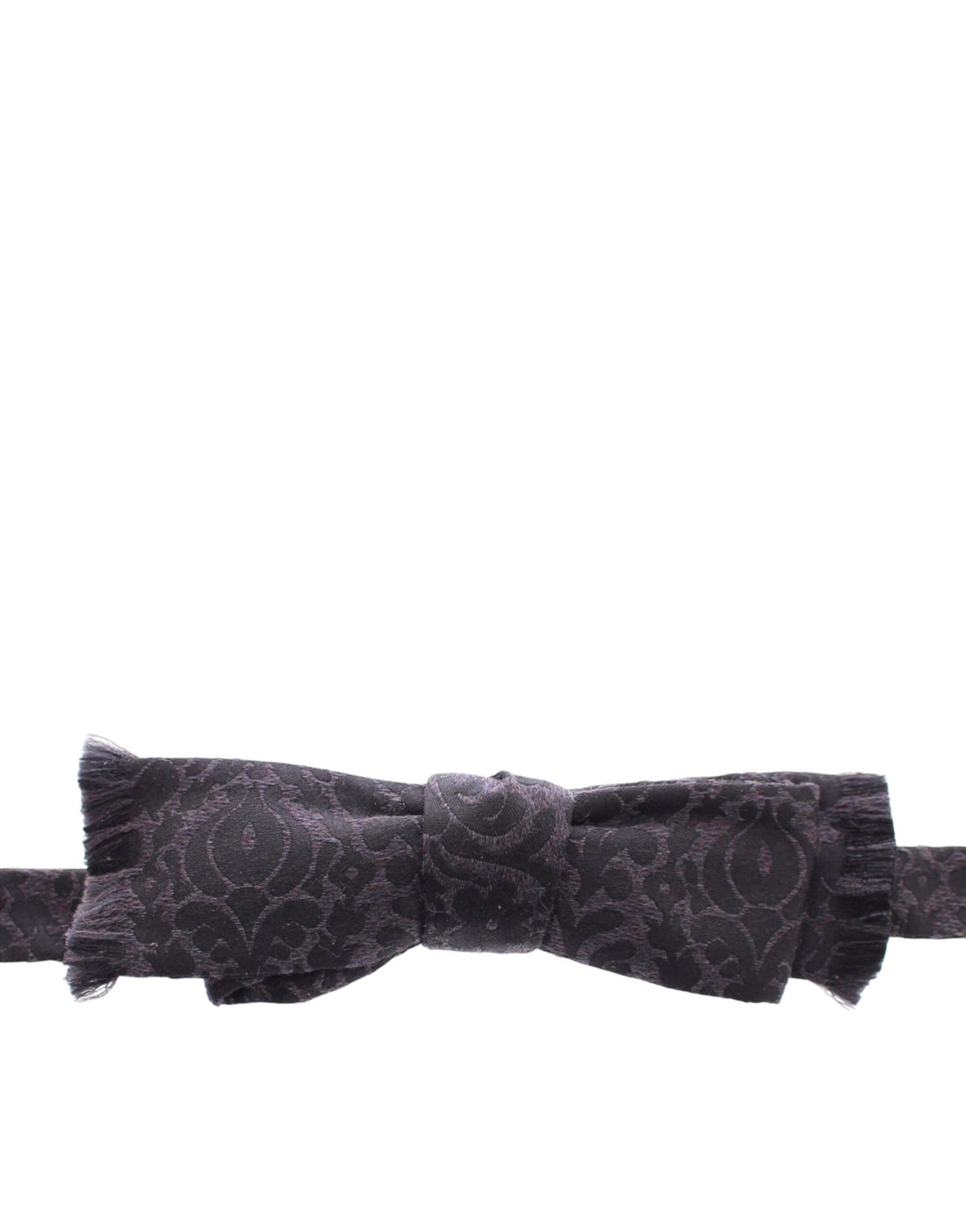 Dolce & Gabbana Gray Black Wool Bow Tie - Whispers Of Wisdom Clothing