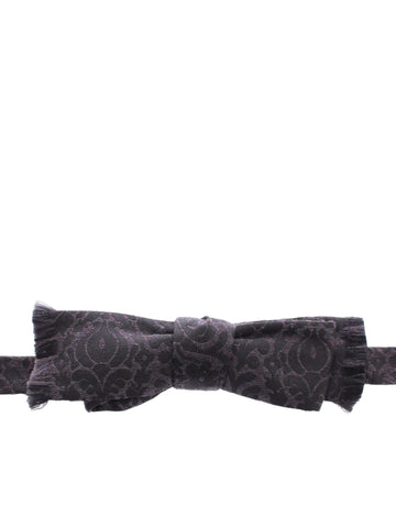 Dolce & Gabbana Gray Black Wool Bow Tie - Whispers Of Wisdom Clothing