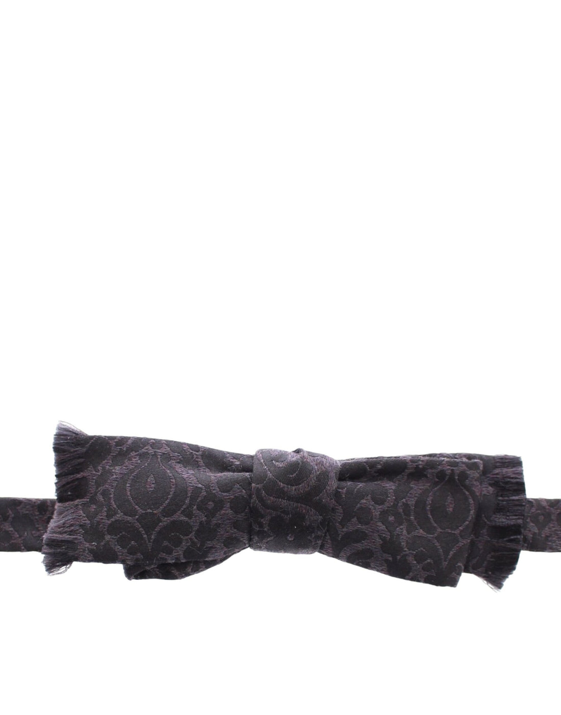 Dolce & Gabbana Gray Black Wool Bow Tie - Whispers Of Wisdom Clothing