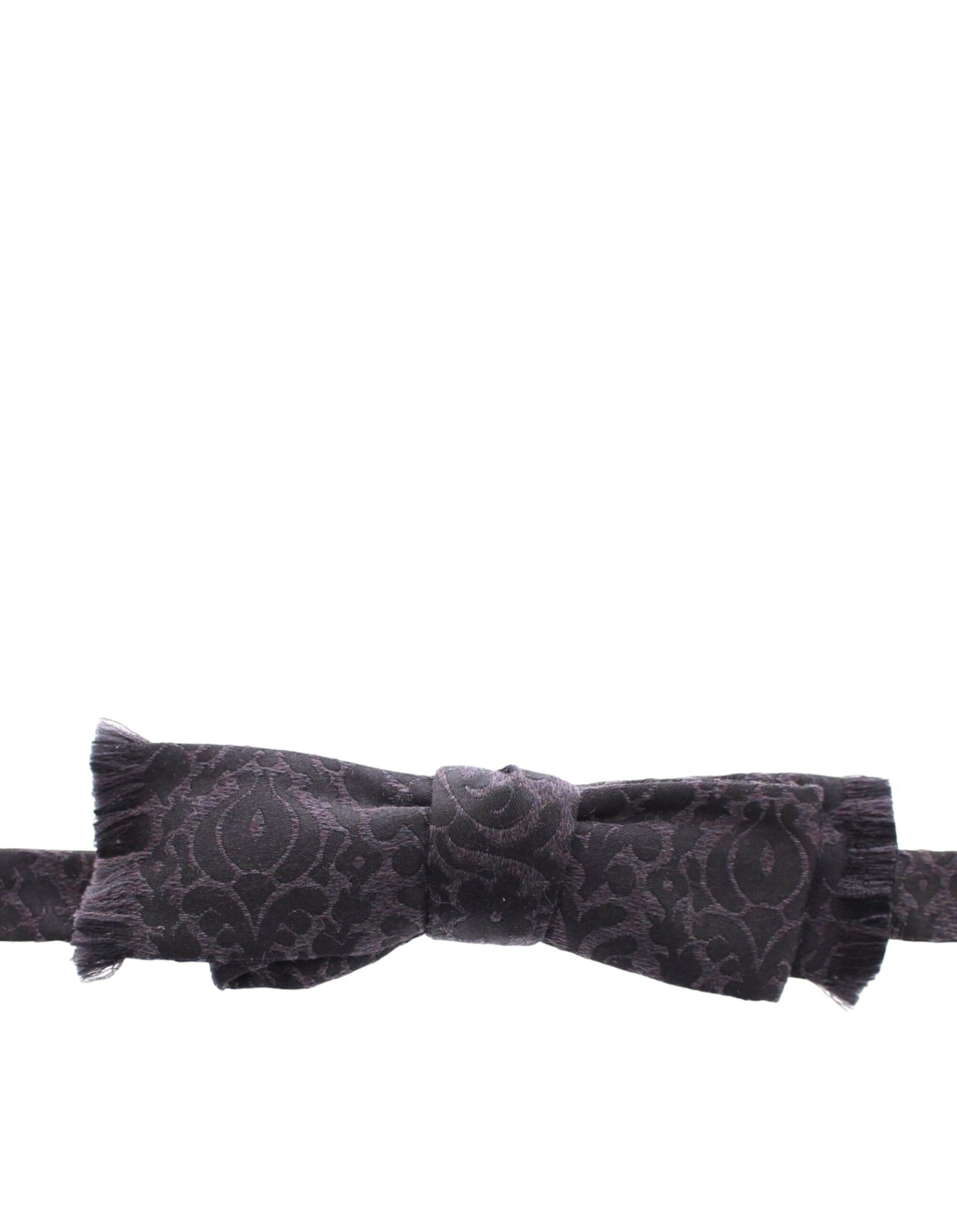 Dolce & Gabbana Gray Black Wool Bow Tie - Whispers Of Wisdom Clothing