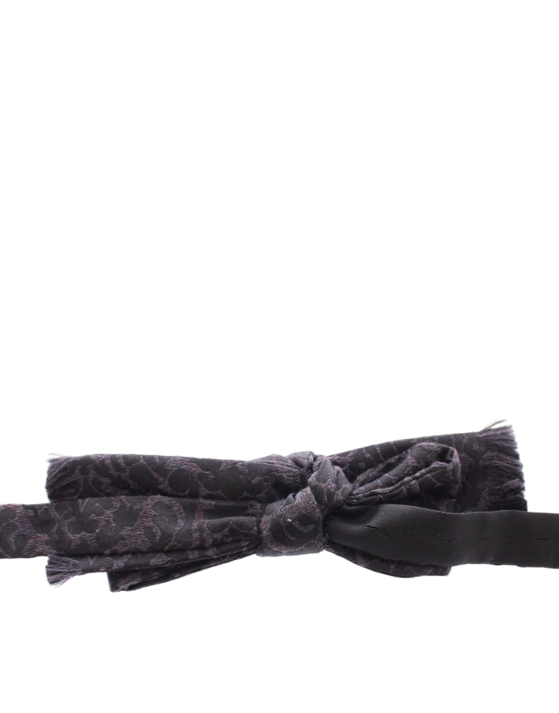 Dolce & Gabbana Gray Black Wool Bow Tie - Whispers Of Wisdom Clothing