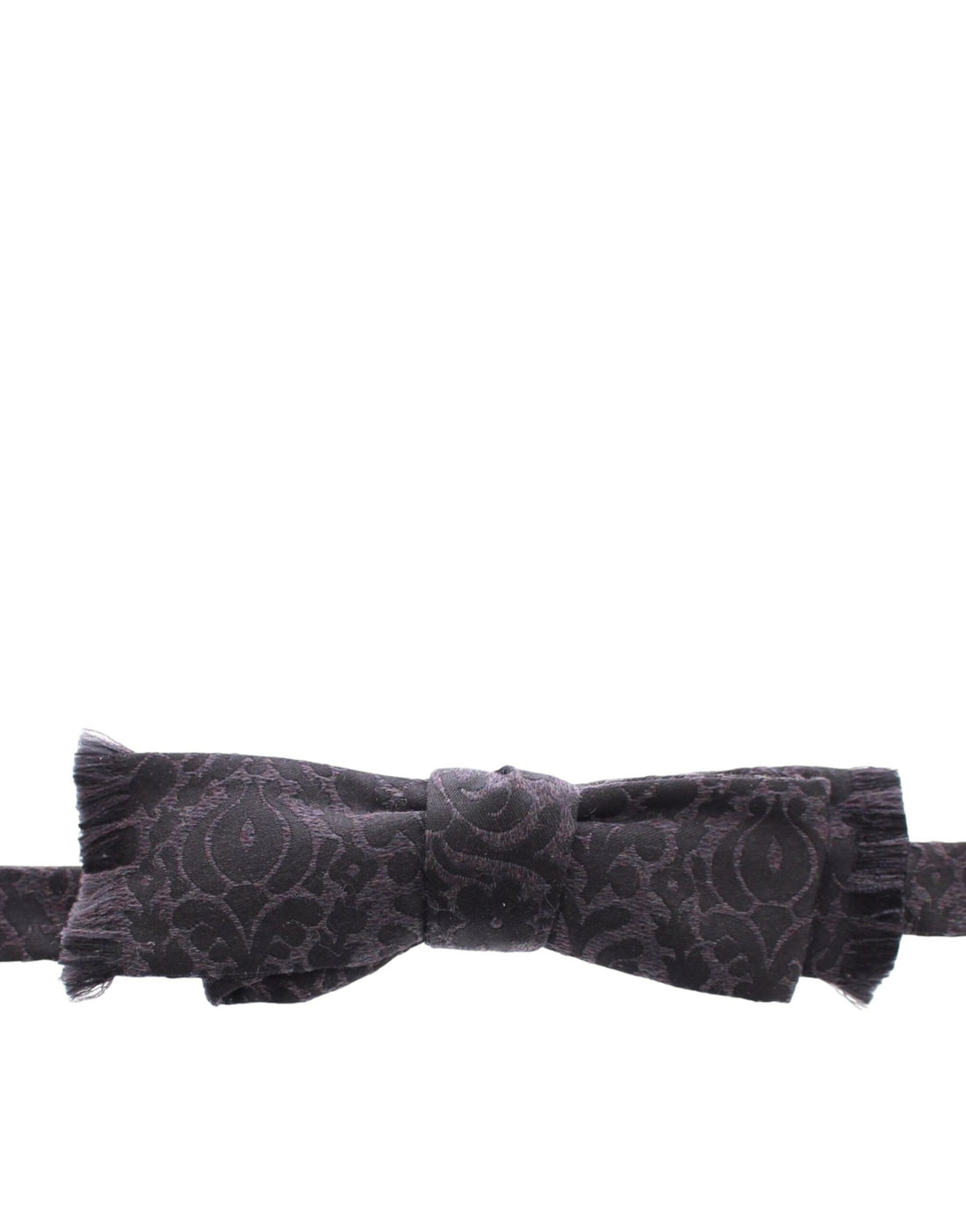 Dolce & Gabbana Gray Black Wool Silk Bow Tie - Whispers Of Wisdom Clothing