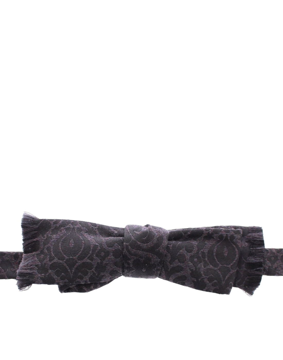 Dolce & Gabbana Gray Black Wool Silk Bow Tie - Whispers Of Wisdom Clothing