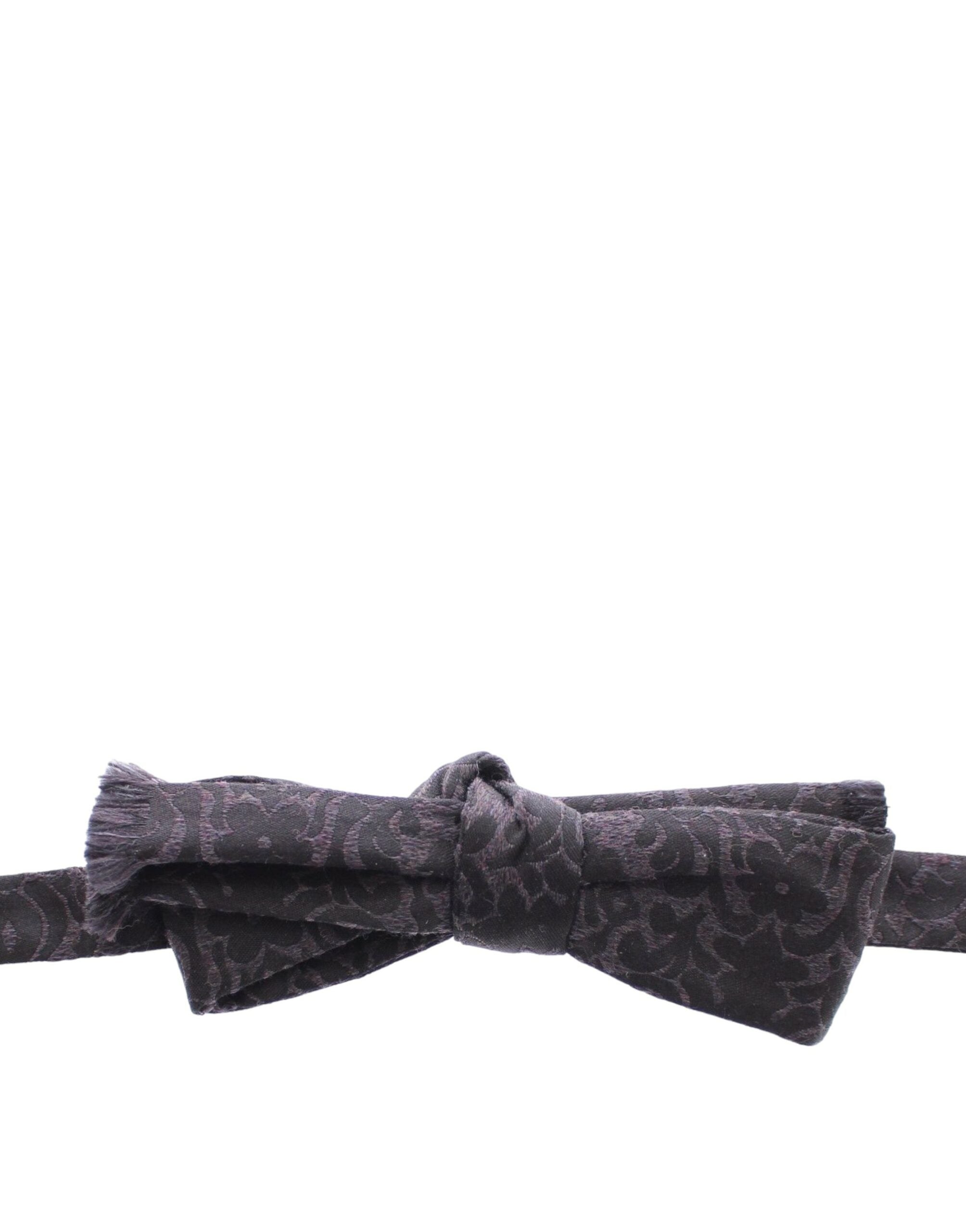 Dolce & Gabbana Gray Black Wool Silk Bow Tie - Whispers Of Wisdom Clothing