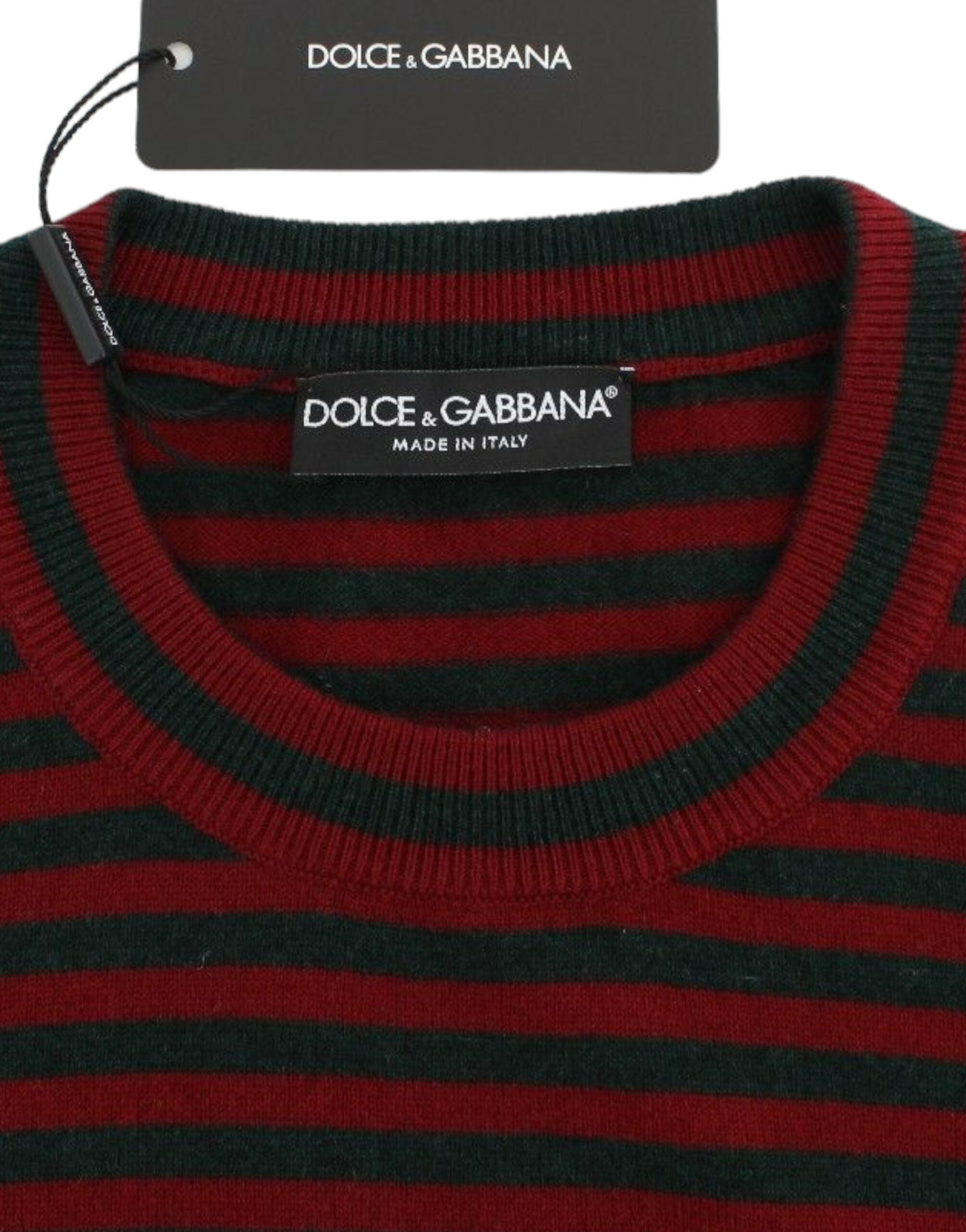Dolce & Gabbana Red Gray Cashmere Short Sleeve Sweater - Whispers Of Wisdom Clothing