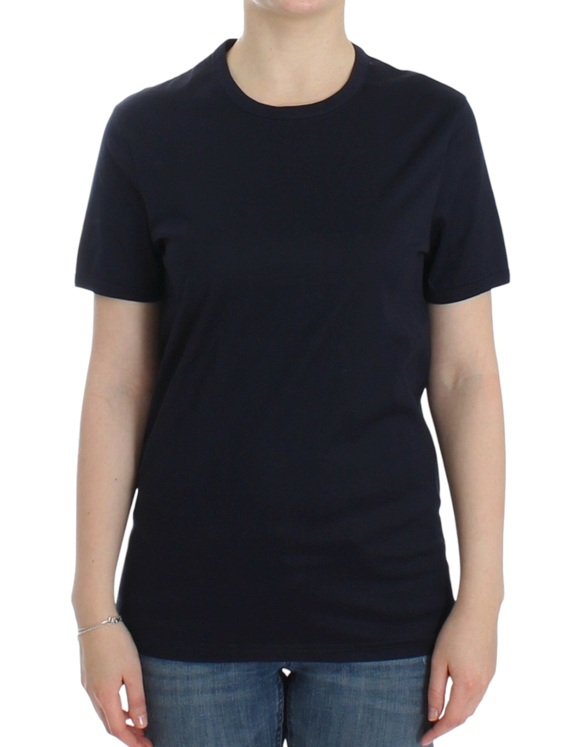 Ermanno Scervino Lingerie Blue Crewneck Cotton Logo T-shirt - Whispers Of Wisdom Clothing
