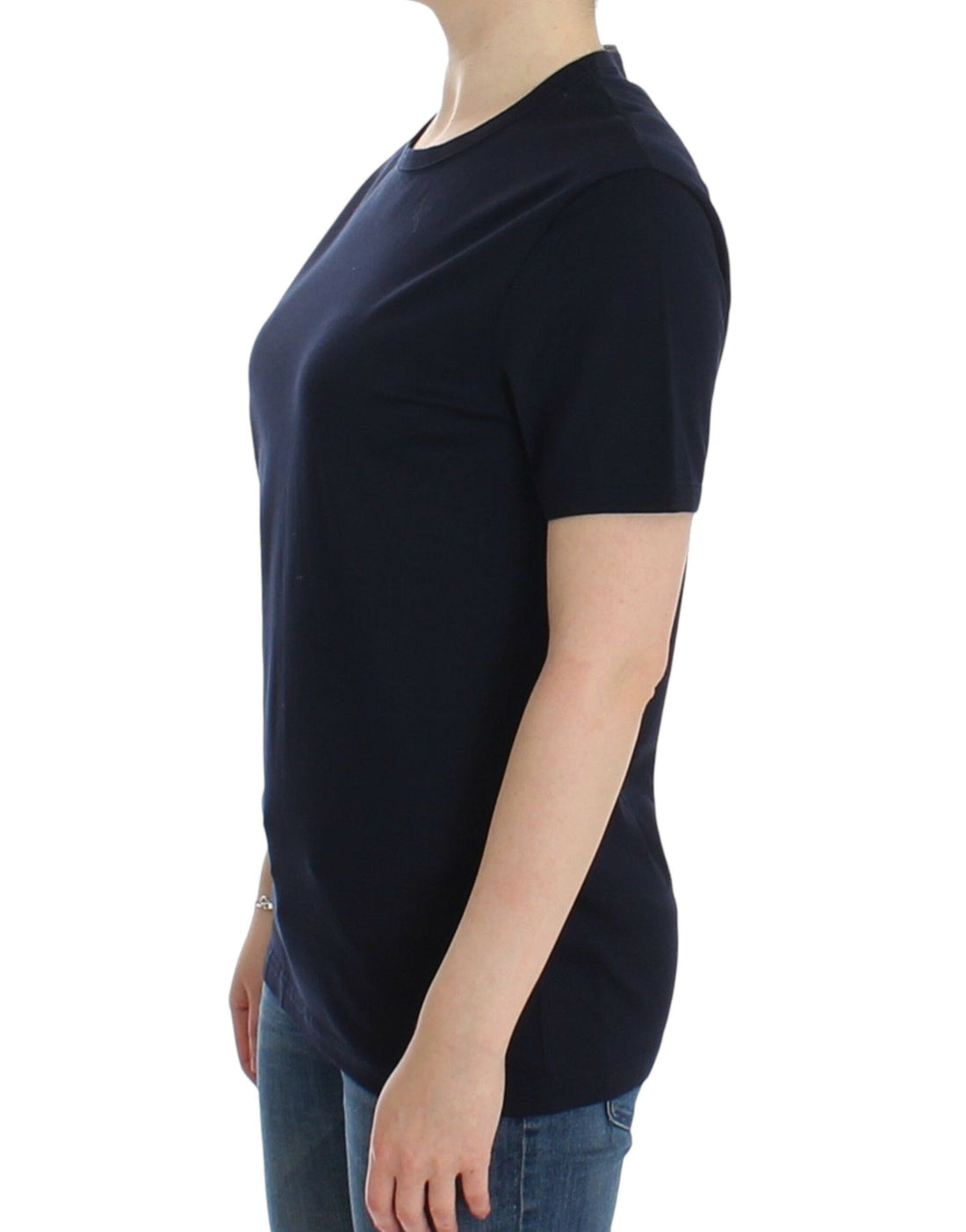 Ermanno Scervino Lingerie Blue Crewneck Cotton Logo T-shirt - Whispers Of Wisdom Clothing
