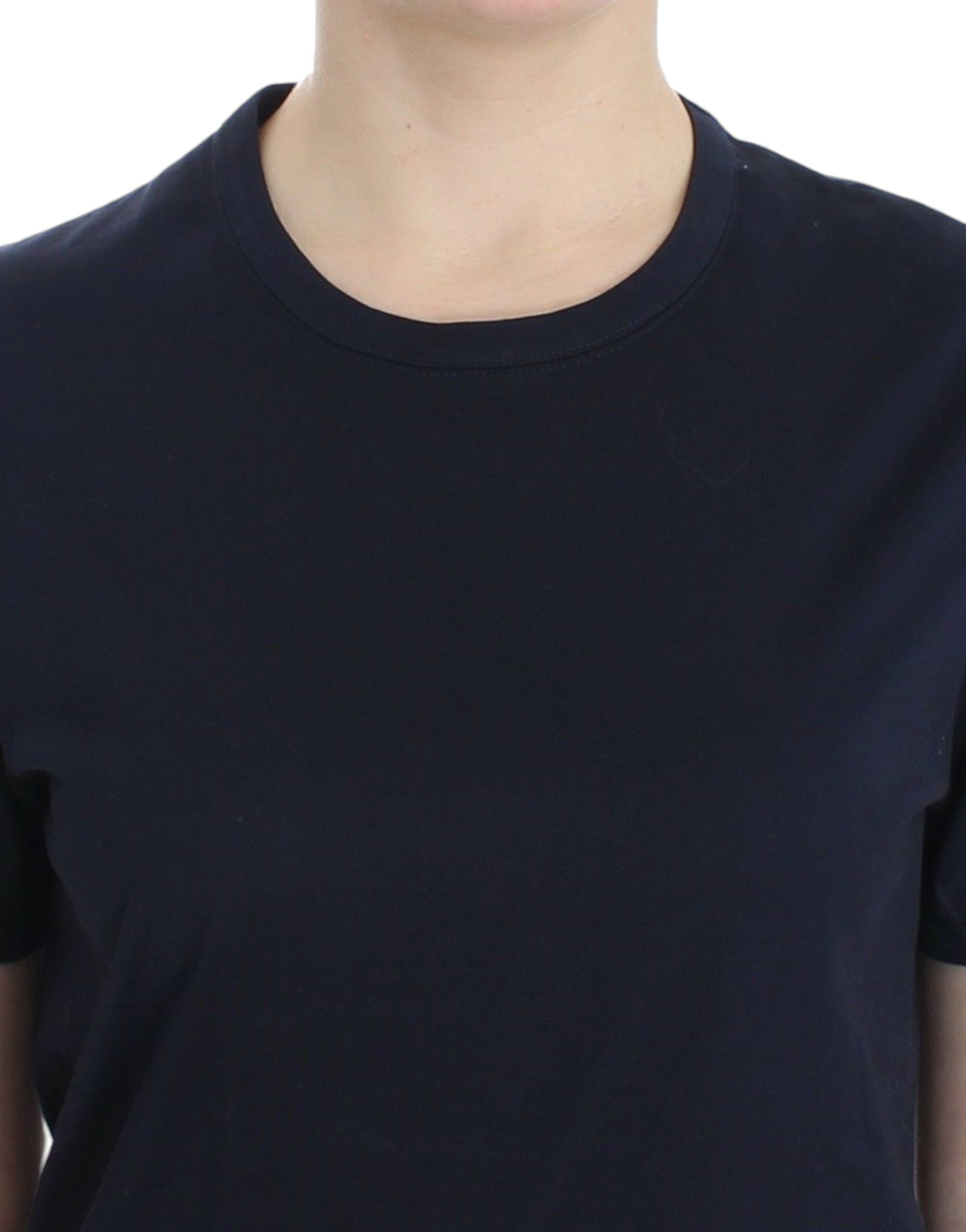 Ermanno Scervino Lingerie Blue Crewneck Cotton Logo T-shirt - Whispers Of Wisdom Clothing