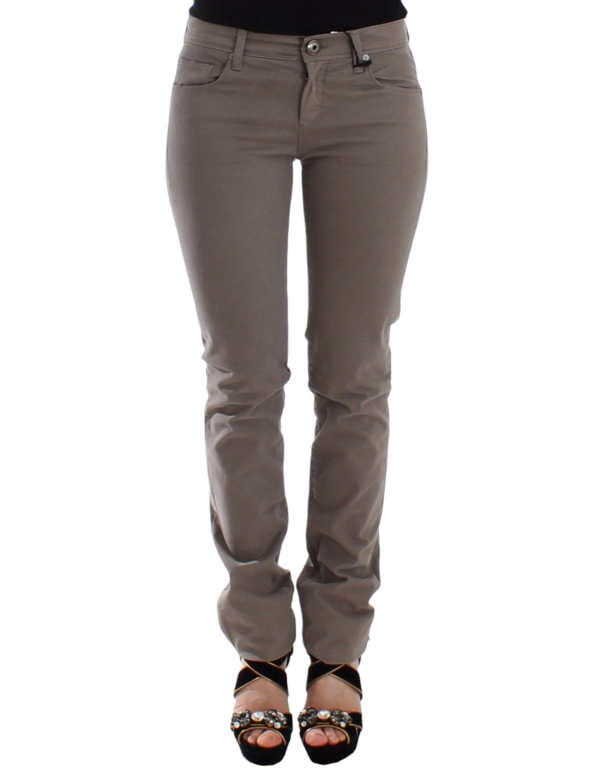 Ermanno Scervino Taupe Beige Slim Jeans Denim Pants Skinny - Whispers Of Wisdom Clothing
