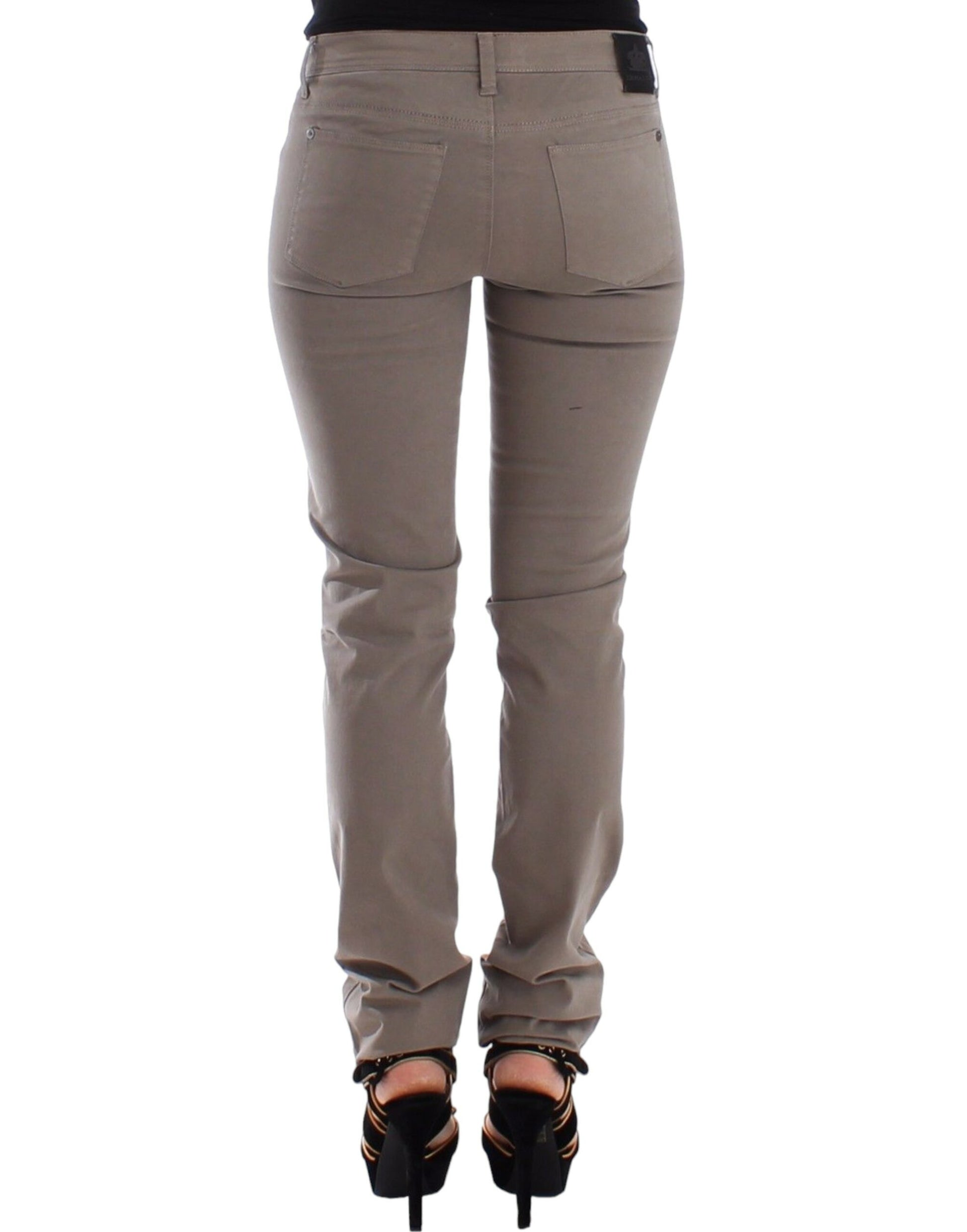 Ermanno Scervino Taupe Beige Slim Jeans Denim Pants Skinny - Whispers Of Wisdom Clothing