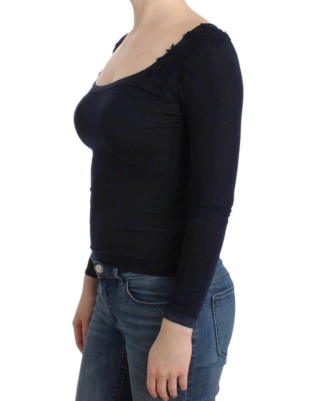 Ermanno Scervino Lingerie Blue Top Blouse Jumper Lace Rayon - Whispers Of Wisdom Clothing