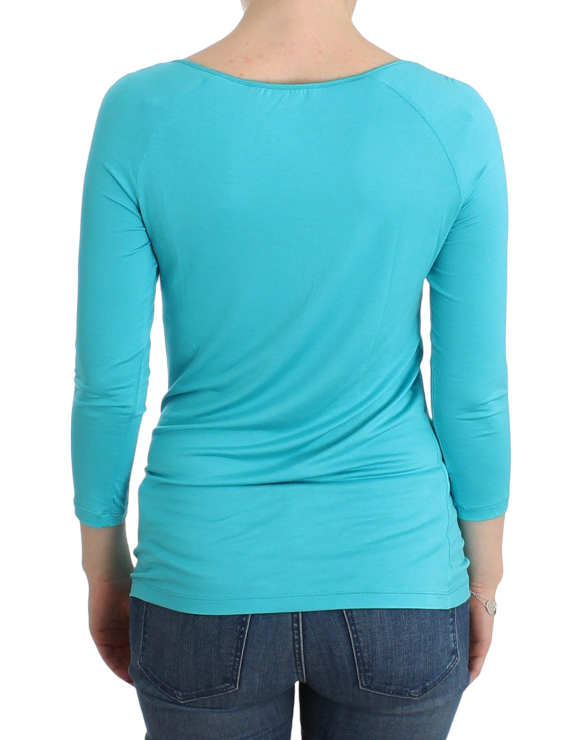 Ermanno Scervino Lingerie Blue Top Blouse Jumper Modal Solid - Whispers Of Wisdom Clothing