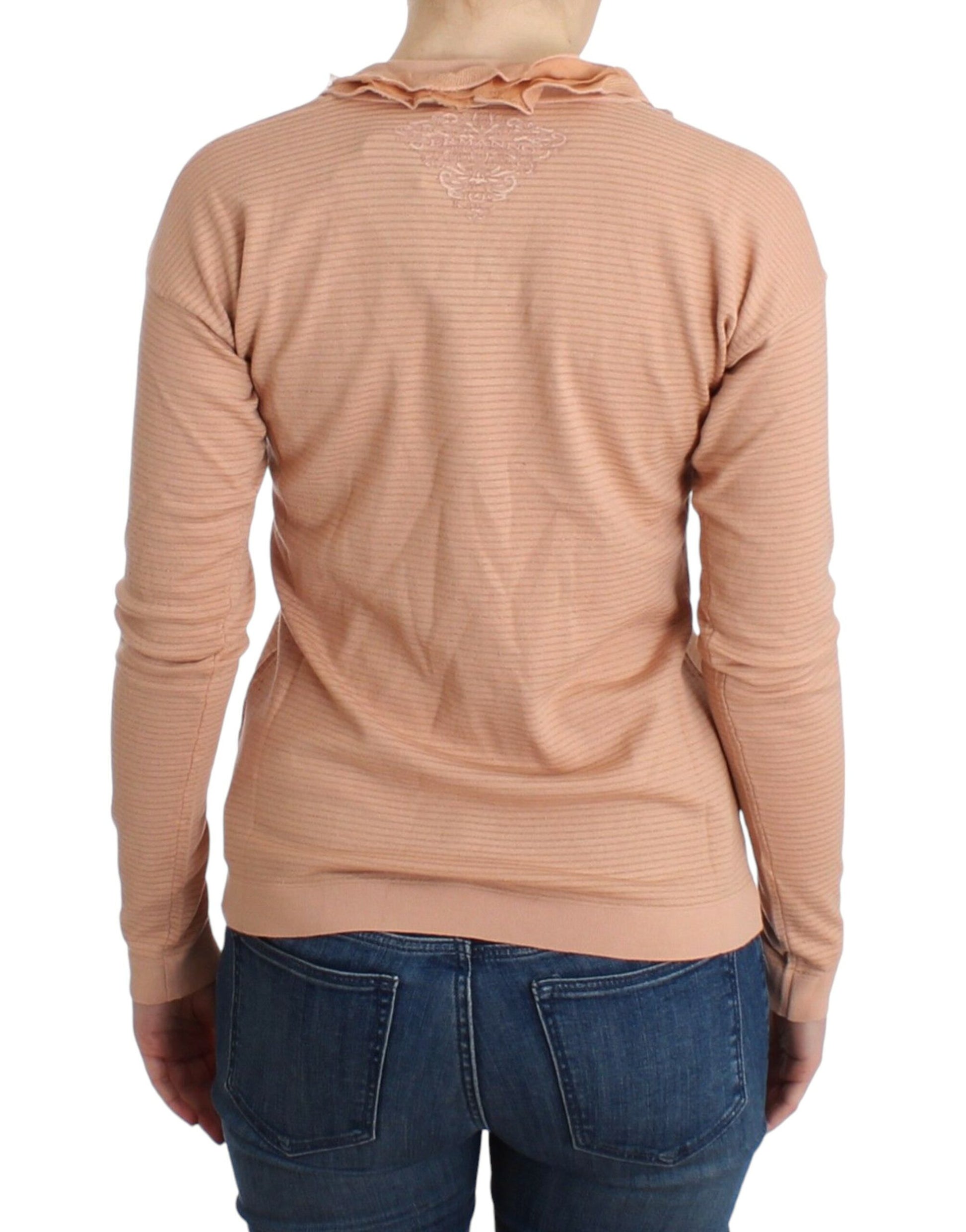 Ermanno Scervino Orange Wool Blend Striped Long Sleeve Top - Whispers Of Wisdom Clothing