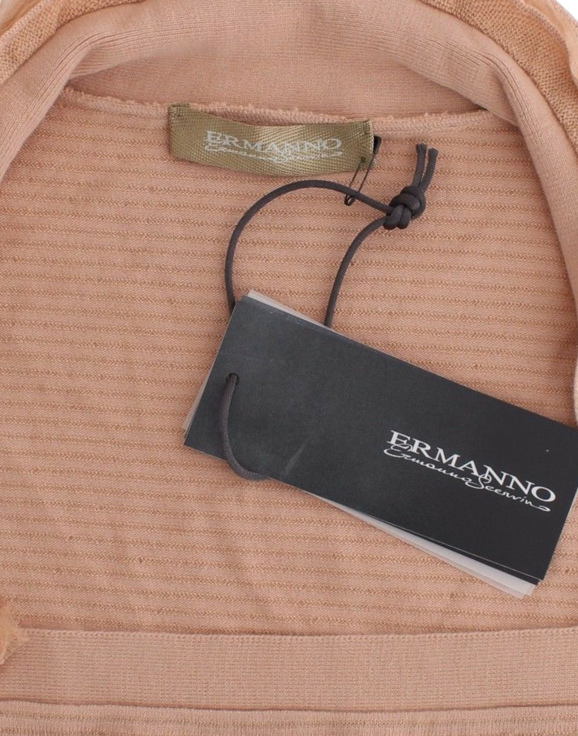 Ermanno Scervino Orange Wool Blend Striped Long Sleeve Top - Whispers Of Wisdom Clothing
